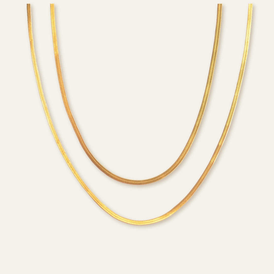 Double Thin Snake Chain Necklace