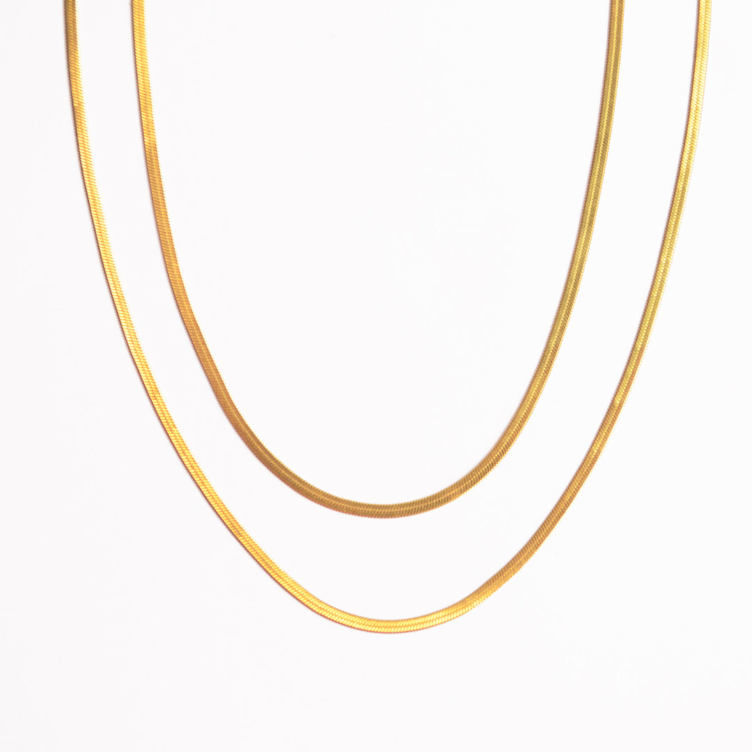 Double Thin Snake Chain Necklace