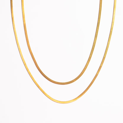 Double Thin Snake Chain Necklace