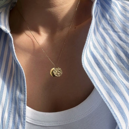 Double Coin Pendant Necklace