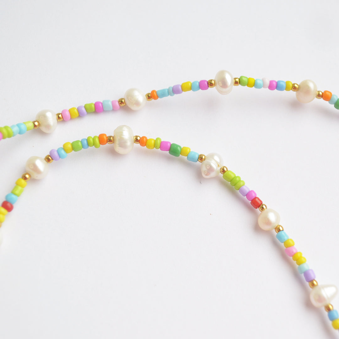 Colorful Pearls and Beads Necklace
