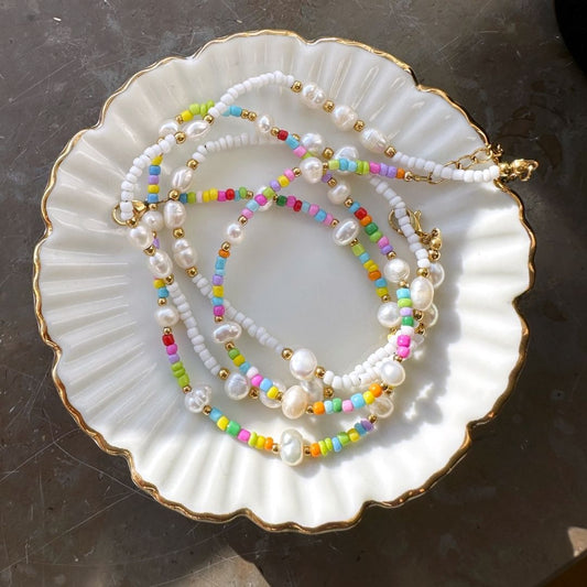 Colorful Pearls and Beads Necklace