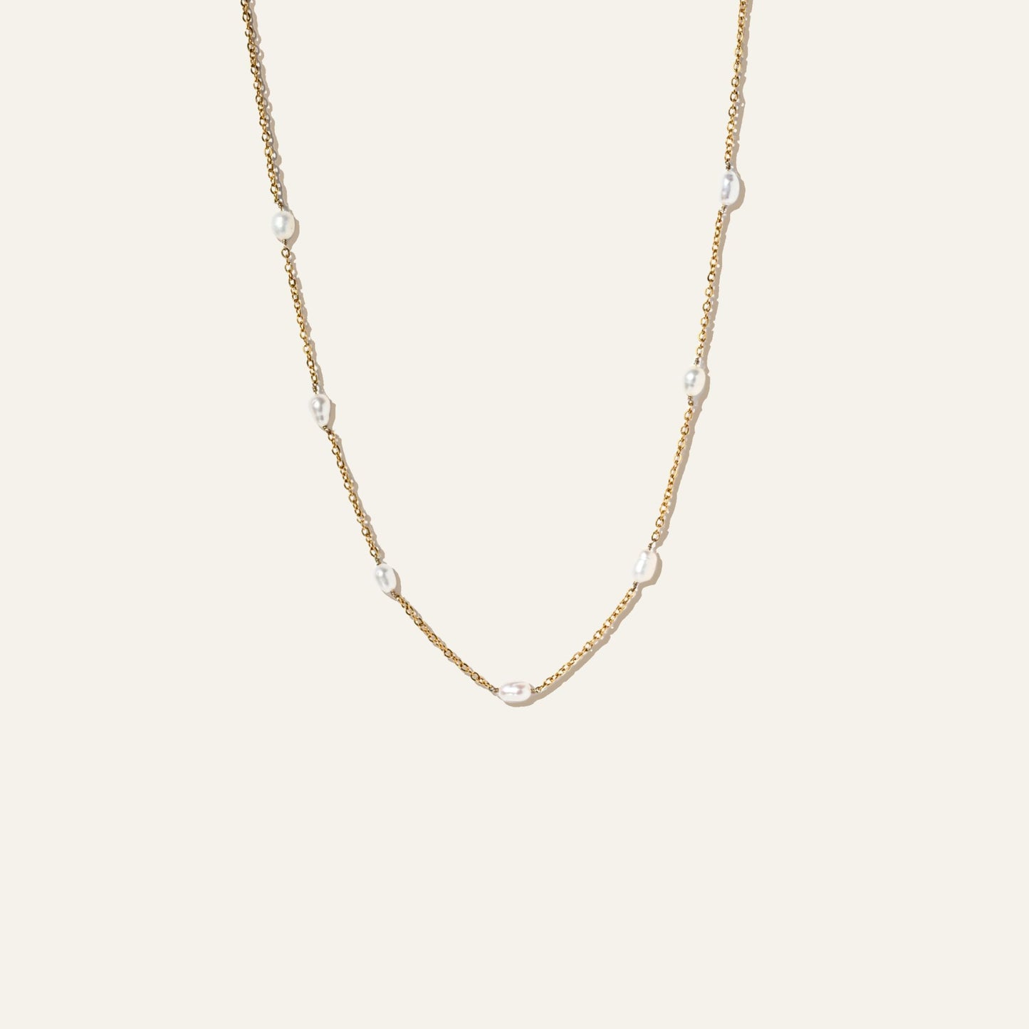 Small Pearls Chain Necklace