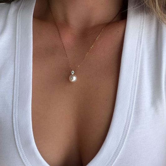 Zirconia Pearl Pendant Necklace