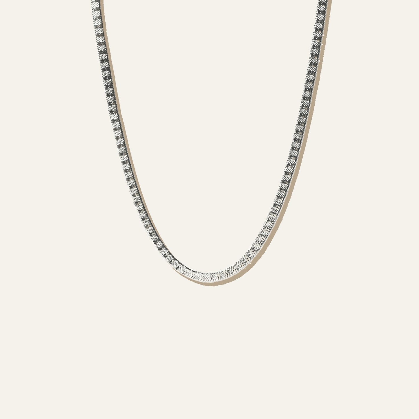 Vintage Snake Chain Necklace Silver