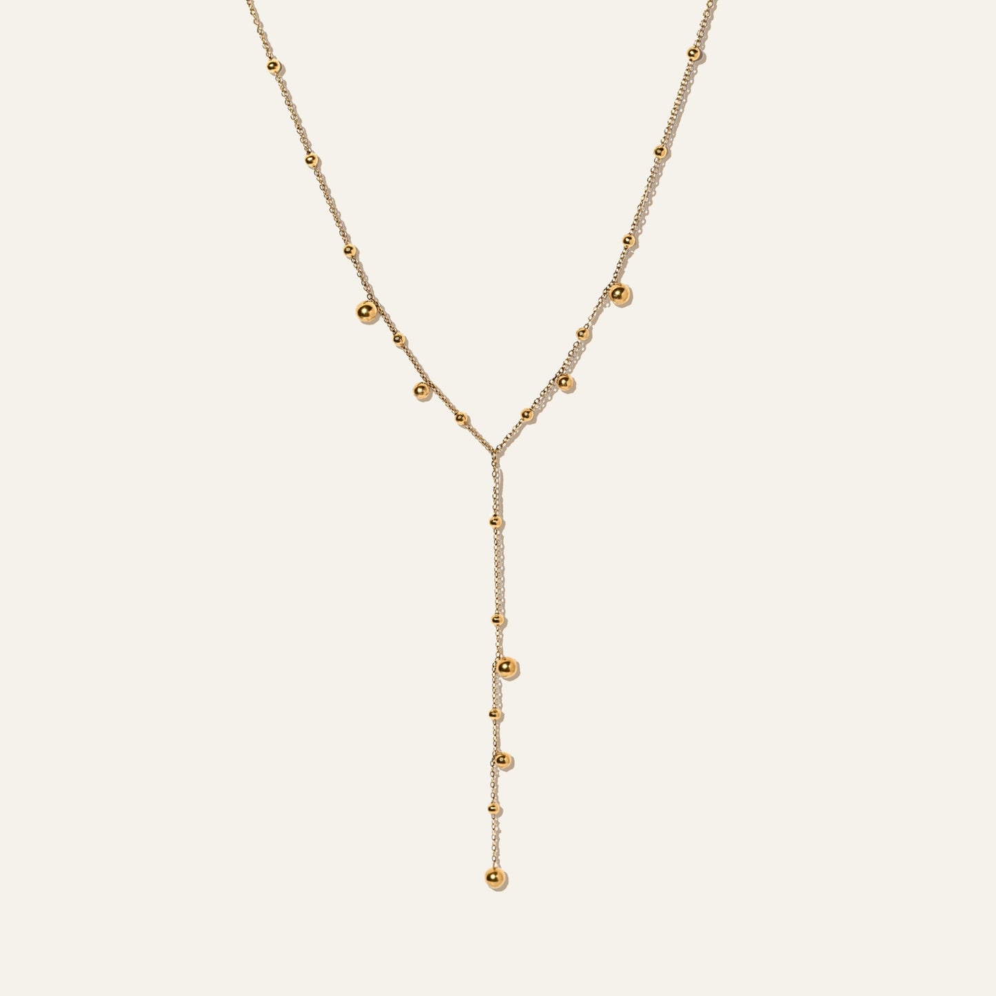 Gold Beads Y-Necklace