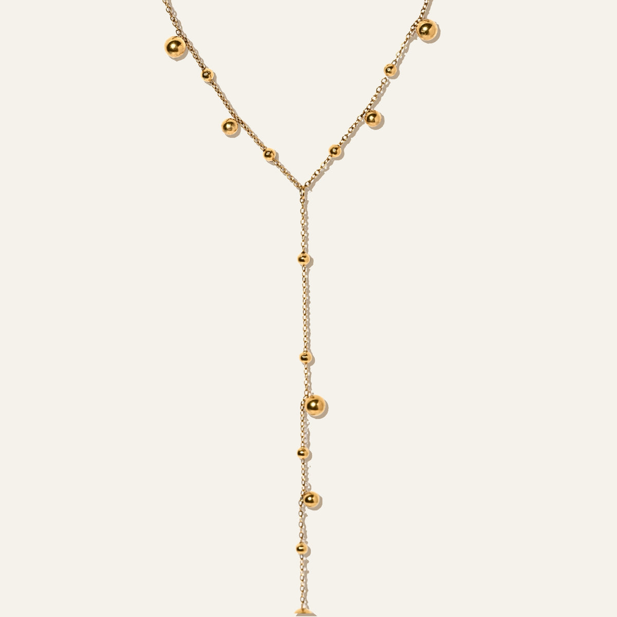 Gold Beads Y-Necklace