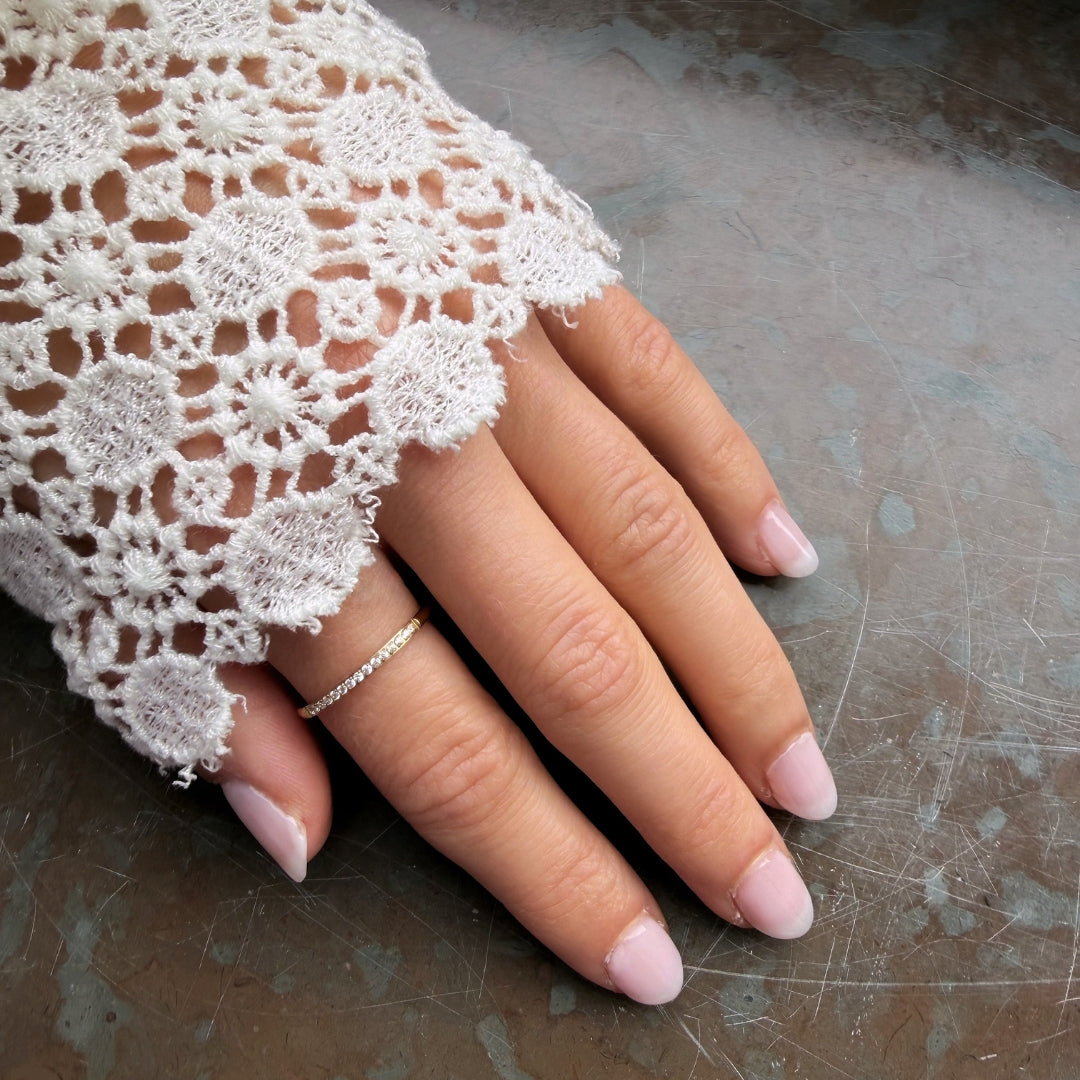 Thin Pave Crystal Ring