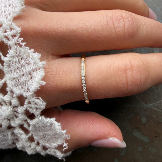 Thin Pave Crystal Ring