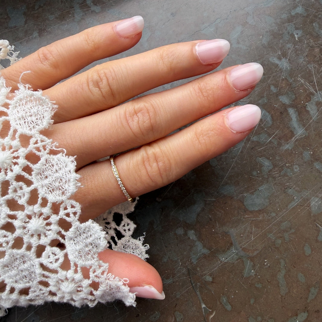 Thin Pave Crystal Ring