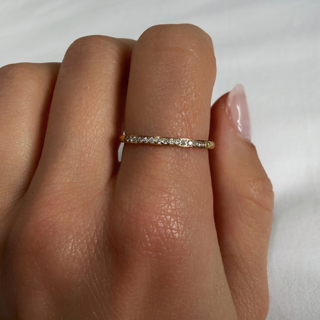 Thin Pave Crystal Ring