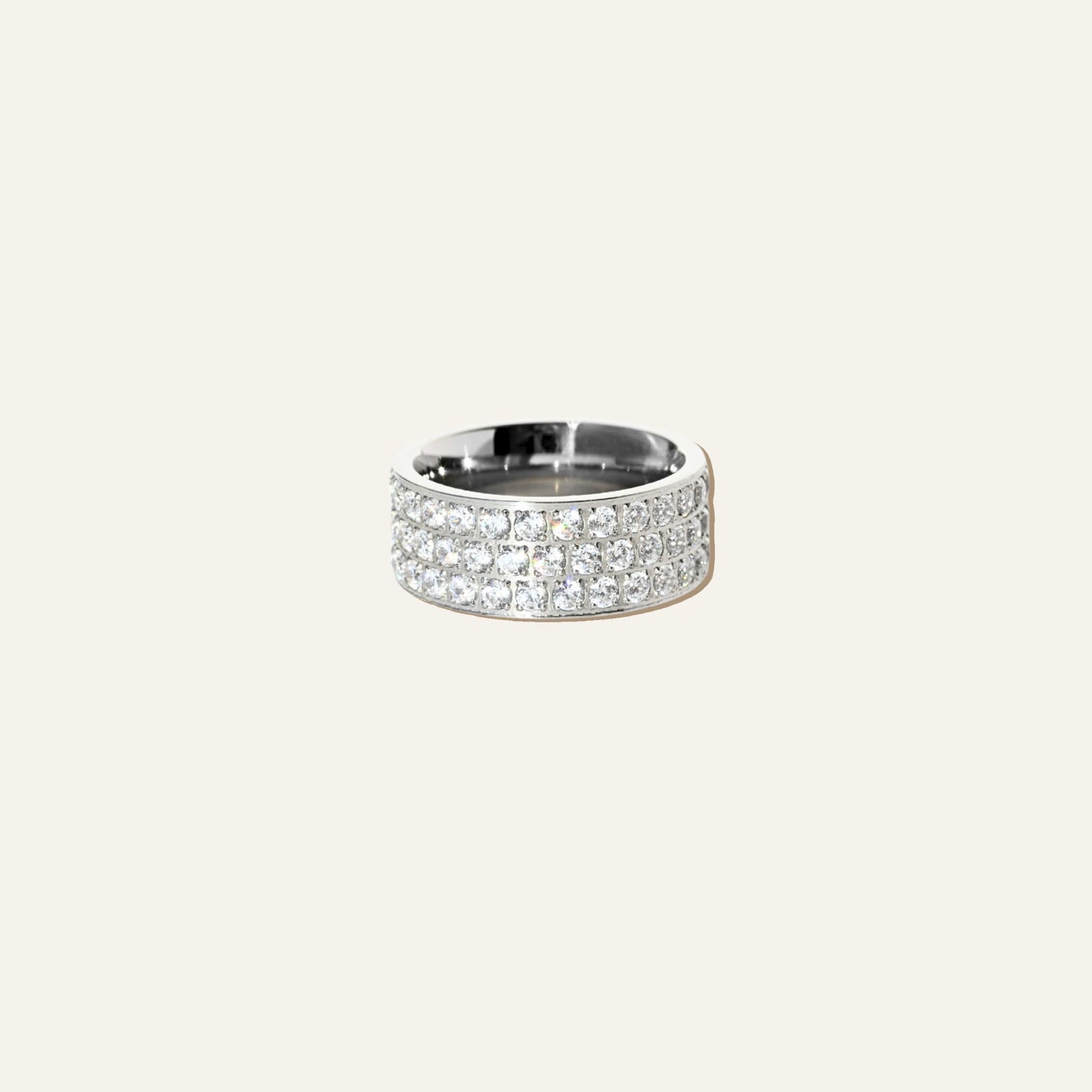 Zirconia Pave Band Ring Silver
