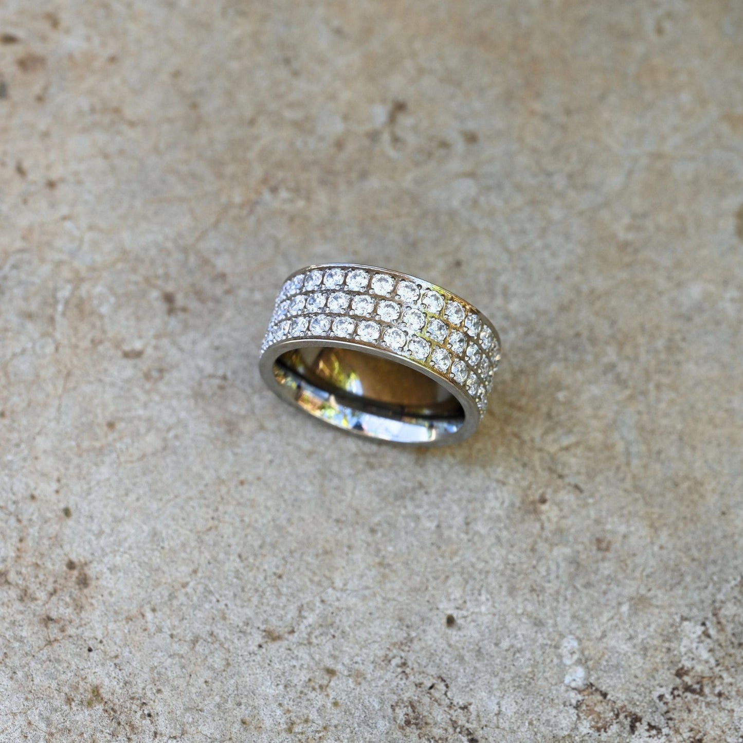 Zirconia Pave Band Ring Silver