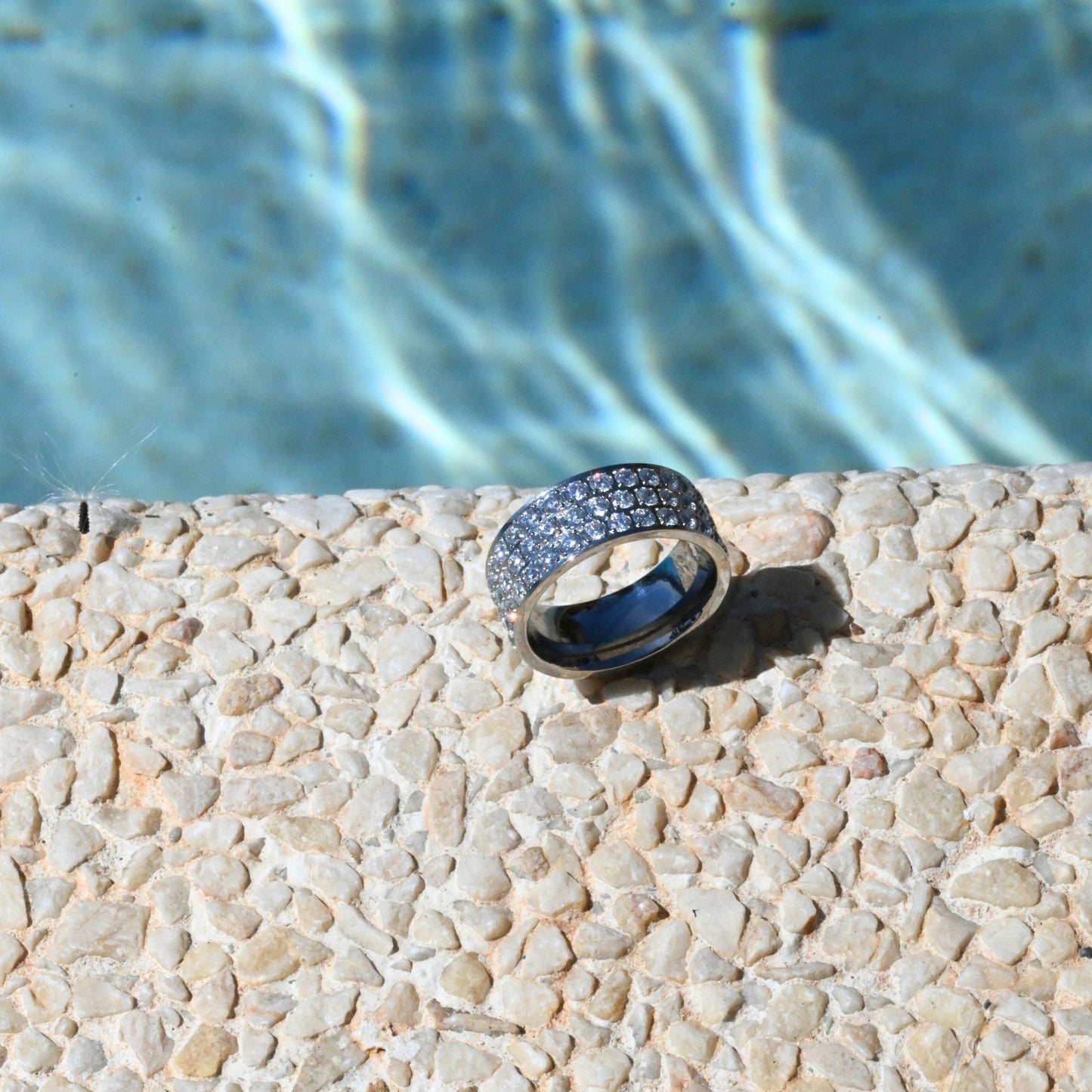 Zirconia Pave Band Ring Silver